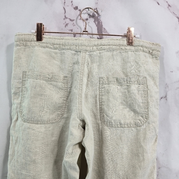 Allen Allen Pants Womens Small X 30 Cream Beige Linen Wide Leg Lakenlook - Picture 6 of 10